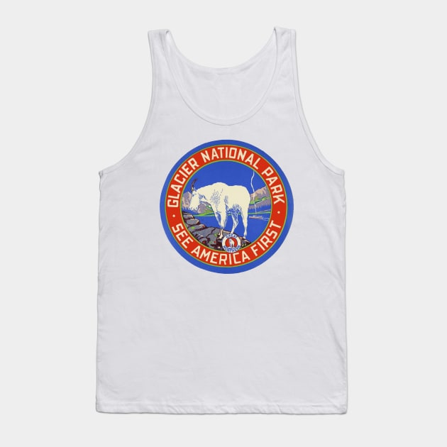 Vintage Glacier National Park Logo Tank Top by Naves